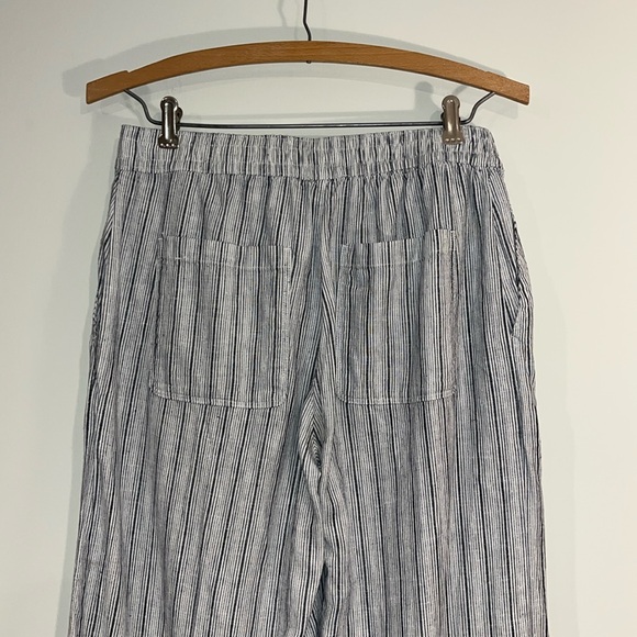 CARVE DESIGNS Blake Linen Pants Wide Leg Cropped Striped Women’s Small Pockets - Picture 6 of 8